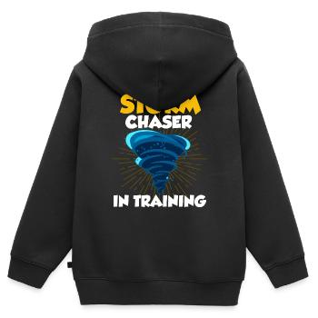 Tornade - Sweat Premium à capuche zippé enfant bio - noir - Dos - AI Model Kid Male (0cm)