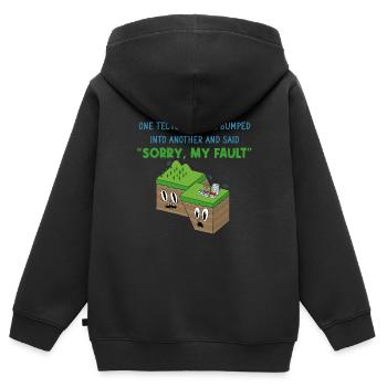 Erdbeben - Kinder Premium Organic Zip Hoodie - Schwarz - Hinten - AI Model Kid Male (0cm)