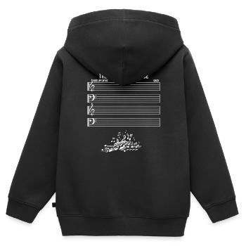 Le son du silence - Sweat Premium à capuche zippé enfant bio - noir - Dos - AI Model Kid Male (0cm)
