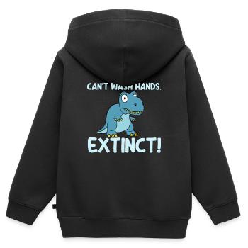 Konnte Seine Hände Nicht Waschen Ausgestorben - Kinder Premium Organic Zip Hoodie - Schwarz - Hinten - AI Model Kid Male (0cm)