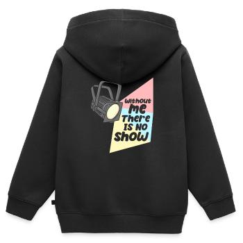 Technicien d’éclairage Pas de spectacle sans moi - Sweat Premium à capuche zippé enfant bio - noir - Dos - AI Model Kid Male (0cm)