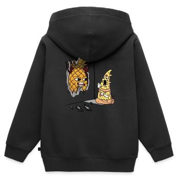Hier ist die Ananas - Kinder Premium Organic Zip Hoodie - Schwarz - Hinten - AI Model Kid Male (0cm)