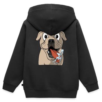 Cool Cartoon Dog - Sweat Premium à capuche zippé enfant bio - noir - Dos - AI Model Kid Male (0cm)