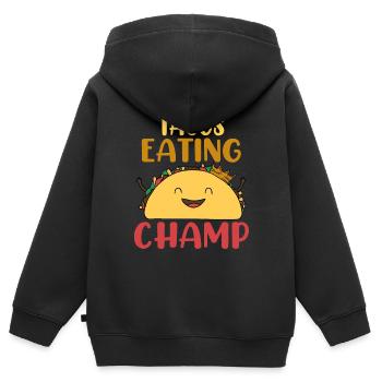 Tacos - Sweat Premium à capuche zippé enfant bio - noir - Dos - AI Model Kid Male (0cm)