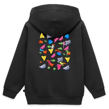 Bouldern Klettern Boulderer Boulder - Kinder Premium Organic Zip Hoodie - Schwarz - Hinten - AI Model Kid Male (0cm)