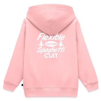 Flexibilité Humour Yoga Femme Drôle Namaste Cadeau - Sweat Premium à capuche zippé enfant bio - rose - Dos - AI Model Kid Female (0cm)