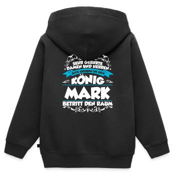 Mark Name Design - Kinder Premium Organic Zip Hoodie - Schwarz - Hinten - AI Model Kid Male (0cm)