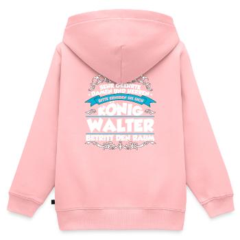 Walter Name Design - Kinder Premium Organic Zip Hoodie - Rosa - Hinten - AI Model Kid Female (0cm)