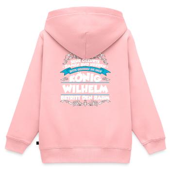 Wilhelm Name Design - Kinder Premium Organic Zip Hoodie - Rosa - Hinten - AI Model Kid Female (0cm)