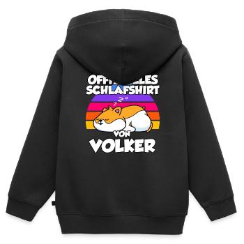 Offizielles Schlafshirt Von Volker - Kinder Premium Organic Zip Hoodie - Schwarz - Hinten - AI Model Kid Male (0cm)