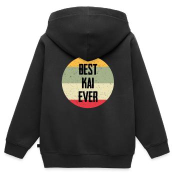 Le meilleur Kai de tous les temps - Sweat Premium à capuche zippé enfant bio - noir - Dos - AI Model Kid Male (0cm)