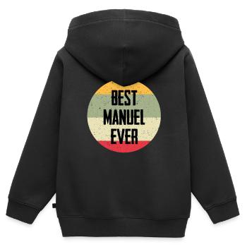 Meilleur manuel de tous les temps - Sweat Premium à capuche zippé enfant bio - noir - Dos - AI Model Kid Male (0cm)