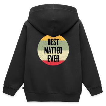 Best Matteo Ever - Kinder Premium Organic Zip Hoodie - Schwarz - Hinten - AI Model Kid Male (0cm)