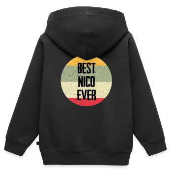 Best Nico Ever - Kids Premium Organic Zip-up Hoodie - black - Back - AI Model Kid Male (0cm)