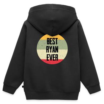 Paras Ryan koskaan - Lasten Premium vetoketjullinen huppari luomu - musta - Takaa - AI Model Kid Male (0cm)