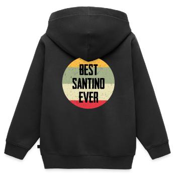 Best Santino Ever - Kinder Premium Organic Zip Hoodie - Schwarz - Hinten - AI Model Kid Male (0cm)