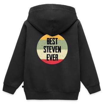 Best Steven Ever - Kinder Premium Organic Zip Hoodie - Schwarz - Hinten - AI Model Kid Male (0cm)