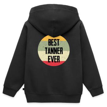 Best Tanner Ever - Kinder Premium Organic Zip Hoodie - Schwarz - Hinten - AI Model Kid Male (0cm)