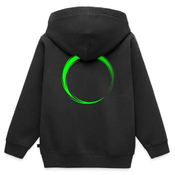 Kreis Symbol Form - Kinder Premium Organic Zip Hoodie - Schwarz - Hinten - AI Model Kid Male (0cm)