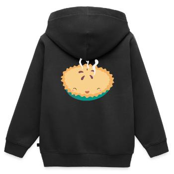 Gâteau chaud - Sweat Premium à capuche zippé enfant bio - noir - Dos - AI Model Kid Male (0cm)