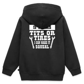 Voiture voiture - Sweat Premium à capuche zippé enfant bio - noir - Dos - AI Model Kid Male (0cm)