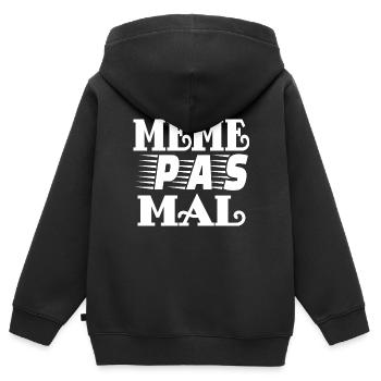même pas mal - Sweat Premium à capuche zippé enfant bio - noir - Dos - AI Model Kid Male (0cm)