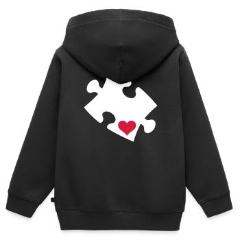 puzzle - Sweat Premium à capuche zippé enfant bio - noir - Dos - AI Model Kid Male (0cm)