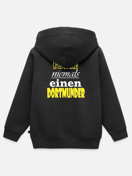 Dortmund - Kinder Premium Organic Zip Hoodie - Schwarz