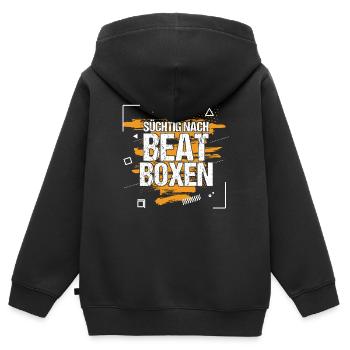 Süchtig Nach Beatboxen Beatboxer Musik Geschenk - Kinder Premium Organic Zip Hoodie - Schwarz - Hinten - AI Model Kid Male (0cm)
