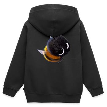 Hugo die Hummel - Kinder Premium Organic Zip Hoodie - Schwarz - Hinten - AI Model Kid Male (0cm)