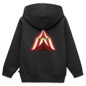 Zirkus Zelt - Kinder Premium Organic Zip Hoodie - Schwarz - Hinten - AI Model Kid Male (0cm)