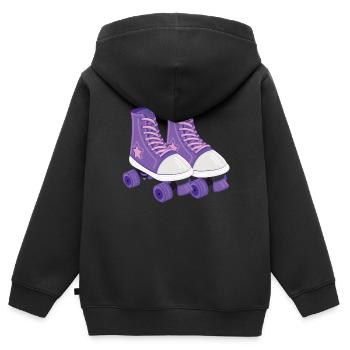Rollschuh - Kinder Premium Organic Zip Hoodie - Schwarz - Hinten - AI Model Kid Male (0cm)