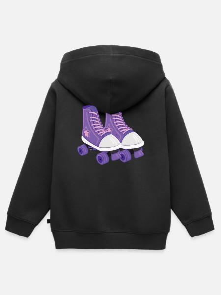 Rollschuh - Kinder Premium Organic Zip Hoodie - Schwarz