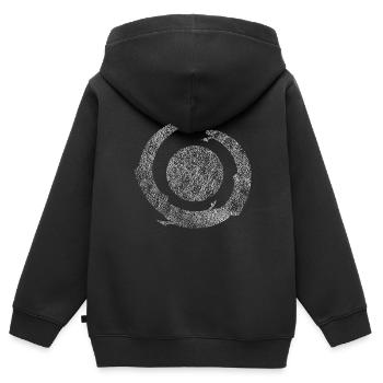 Celtic symbol brillant grunge - Sweat Premium à capuche zippé enfant bio - noir - Dos - AI Model Kid Male (0cm)