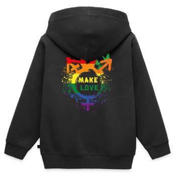 Make love, transgender, equality, LGBT - Kids Premium Organic Zip-up Hoodie - black - Back - AI Model Kid Male (0cm)
