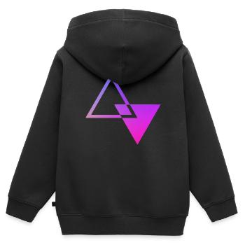 farbige Sanduhr - Kinder Premium Organic Zip Hoodie - Schwarz - Hinten - AI Model Kid Male (0cm)