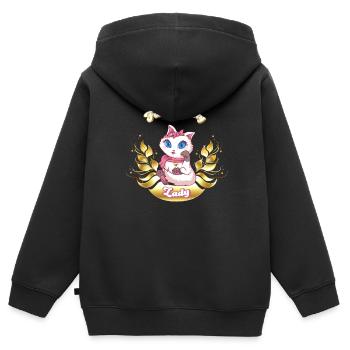 Chat Furry Furry Lady - Sweat Premium à capuche zippé enfant bio - noir - Dos - AI Model Kid Male (0cm)