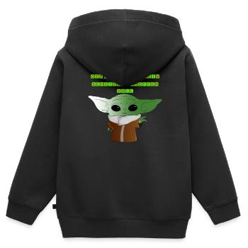 Klein Joda - Kinder Premium Organic Zip Hoodie - Schwarz - Hinten - AI Model Kid Male (0cm)