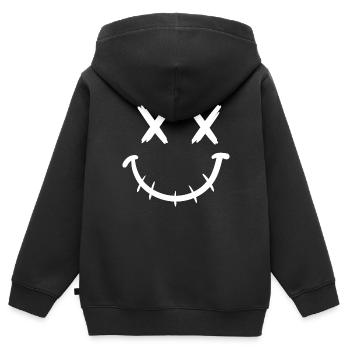 Reißverschluss Mund - Kinder Premium Organic Zip Hoodie - Schwarz - Hinten - AI Model Kid Male (0cm)