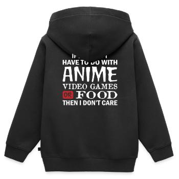 I Have To Do With Anime Video Games - Sweat Premium à capuche zippé enfant bio - noir - Dos - AI Model Kid Male (0cm)
