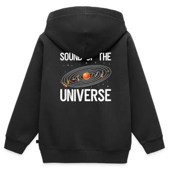 Sound des Universums - Kinder Premium Organic Zip Hoodie - Schwarz - Hinten - AI Model Kid Male (0cm)