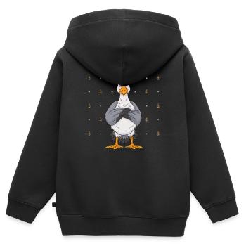 Unfreundliche Möwe Norden See - Kinder Premium Organic Zip Hoodie - Schwarz - Hinten - AI Model Kid Male (0cm)