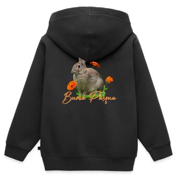 buona pasqua - Kinder Premium Organic Zip Hoodie - Schwarz - Hinten - AI Model Kid Male (0cm)