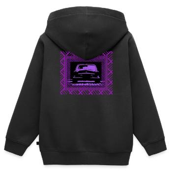 Volga purple look - Kinder Premium Organic Zip Hoodie - Schwarz - Hinten - AI Model Kid Male (0cm)
