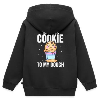 Du bist das Cookie zu meinem Teig – Cookie-Teig - Kinder Premium Organic Zip Hoodie - Schwarz - Hinten - AI Model Kid Male (0cm)