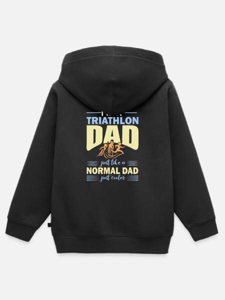Triathlon Dad - Vater - Triathlet - Papa - Kinder Premium Organic Zip Hoodie - Schwarz