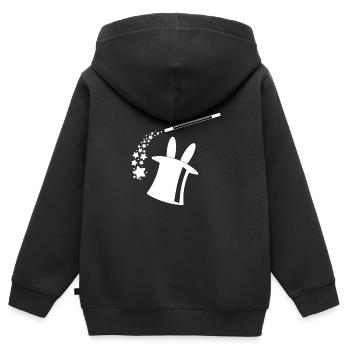 Magician magic magical magic wand bunny hat - Kids Premium Organic Zip-up Hoodie - black - Back - AI Model Kid Male (0cm)