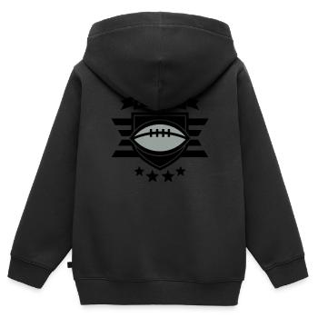 Football Abzeichen 01 - Kinder Premium Organic Zip Hoodie - Schwarz - Hinten - AI Model Kid Male (0cm)