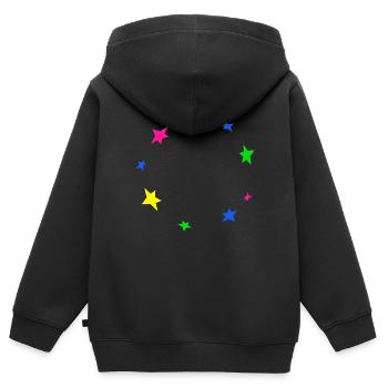 Sterne Kreis Rahmen Dekoration Stern Dekor Bunt - Kinder Premium Organic Zip Hoodie - Schwarz - Hinten - AI Model Kid Male (0cm)