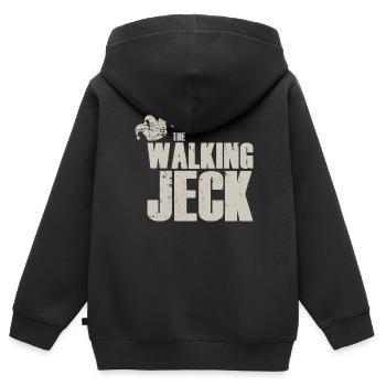 the walking jeck - Kinder Premium Organic Zip Hoodie - Schwarz - Hinten - AI Model Kid Male (0cm)